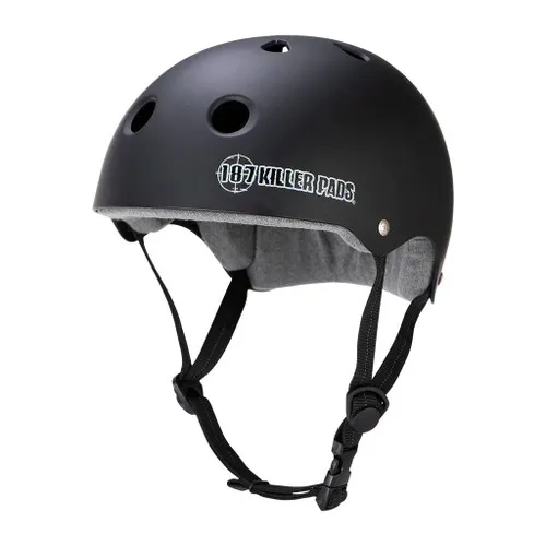 187 Skateboard Helmet Pro Skate w/ Sweatsaver Liner Matte Black Size XL