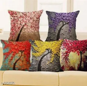 3D Printed Cushions Cover  (Pack of 5, 40 * 40 cm, Multicolor)