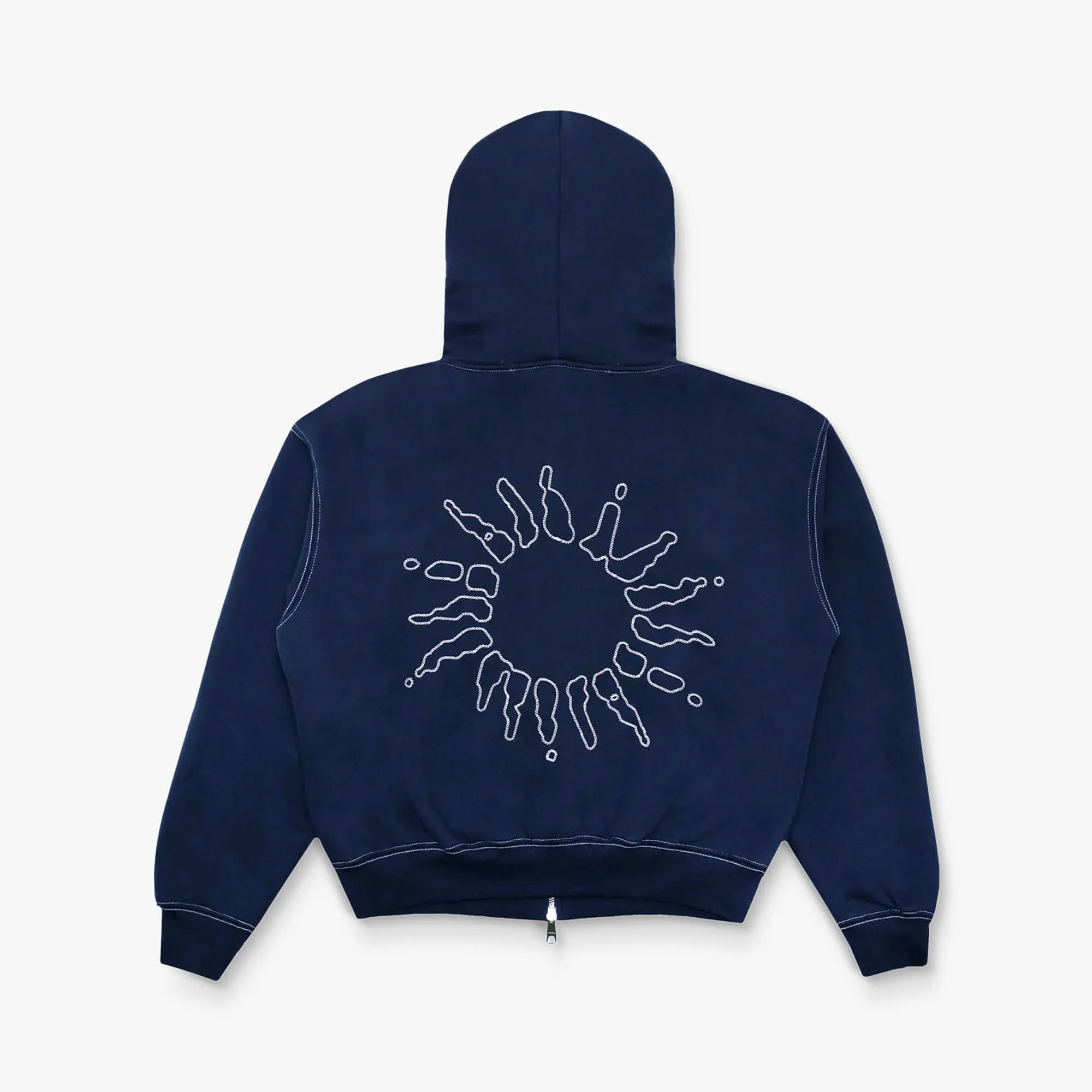 4YE Signature Zip Hoodie Navy / White