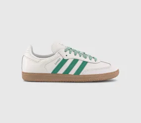 adidas Samba OG Trainers Offwhite Court Green Hazy Green