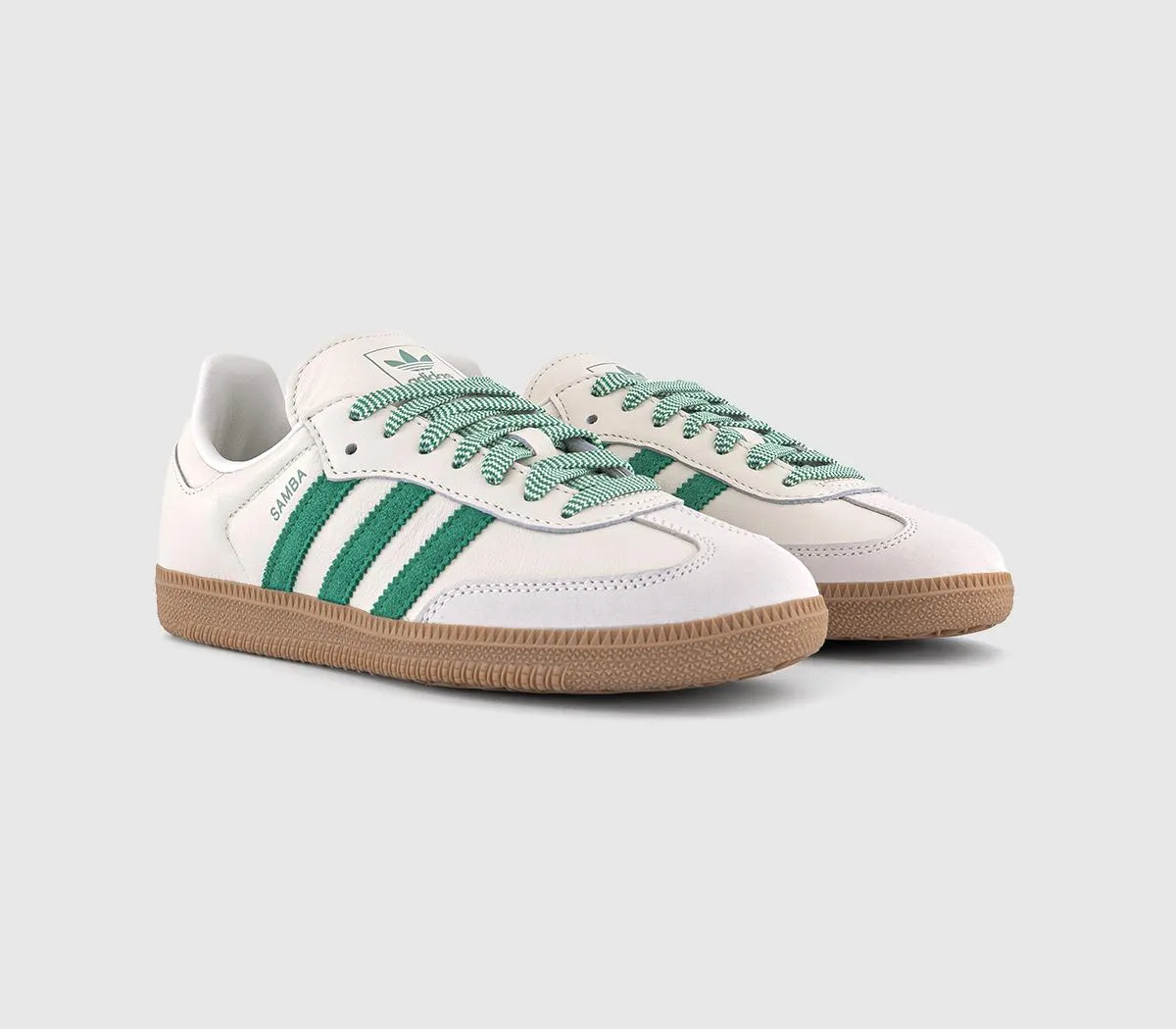 adidas Samba OG Trainers Offwhite Court Green Hazy Green