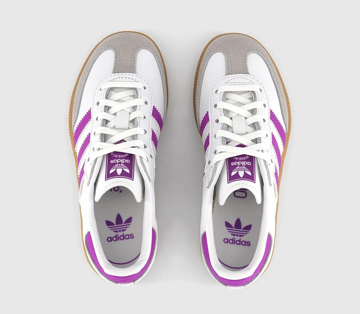 adidas Samba OG Youth Trainers White Purple Burst Gum