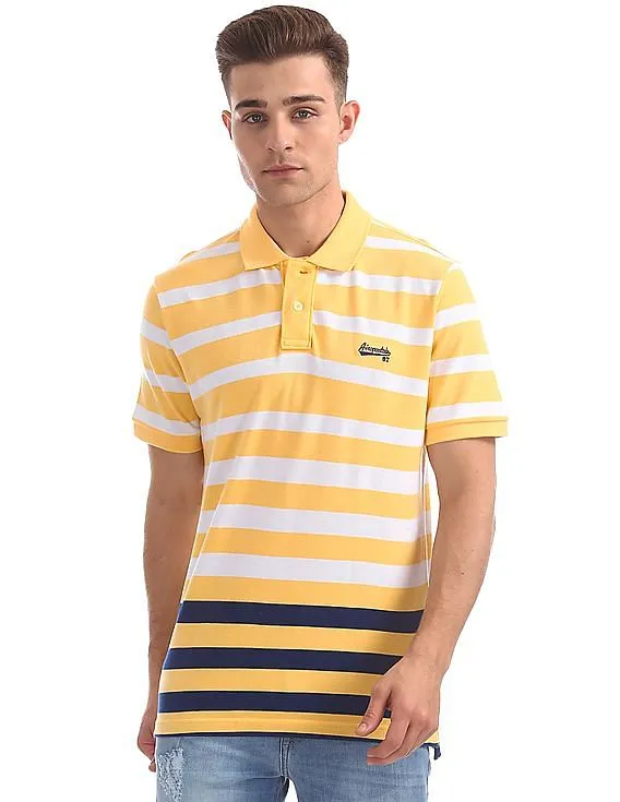 Aeropostale Striped Pique Polo Shirt