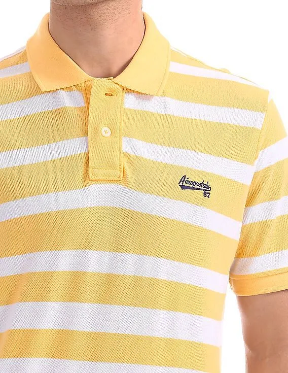 Aeropostale Striped Pique Polo Shirt