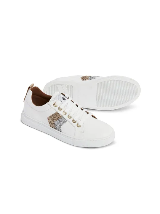 Alexandra white & glitter Trainers