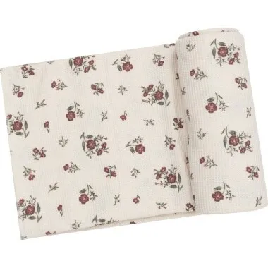 Angel Dear Misty Rose Floral Swaddle Blanket, Ivory