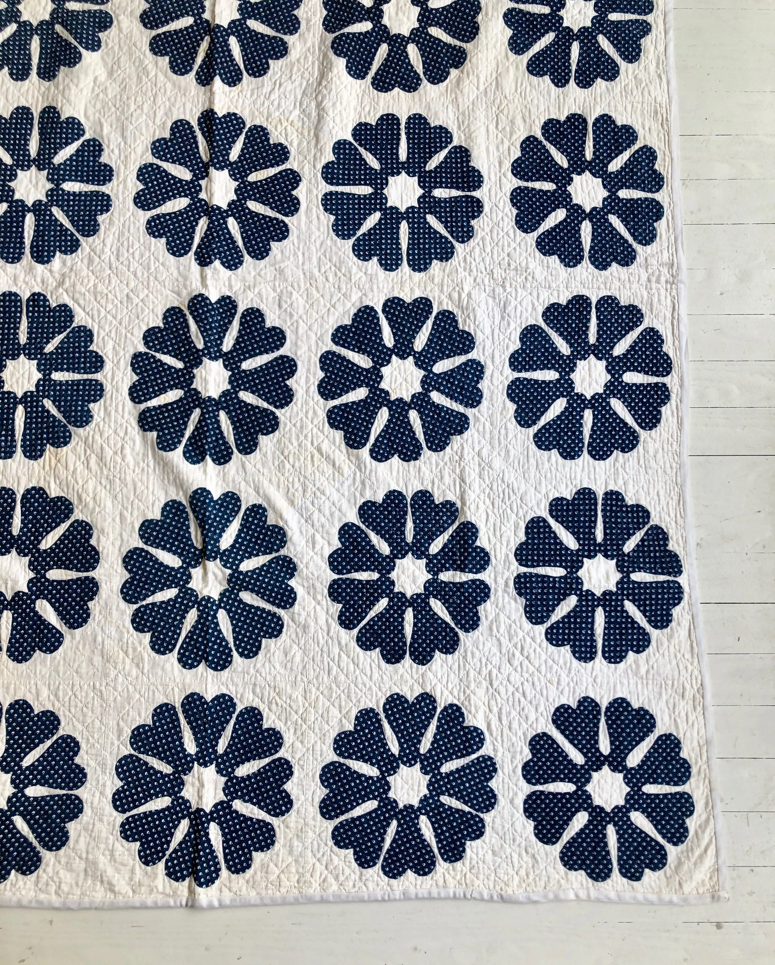 Antique Calico Applique Quilt