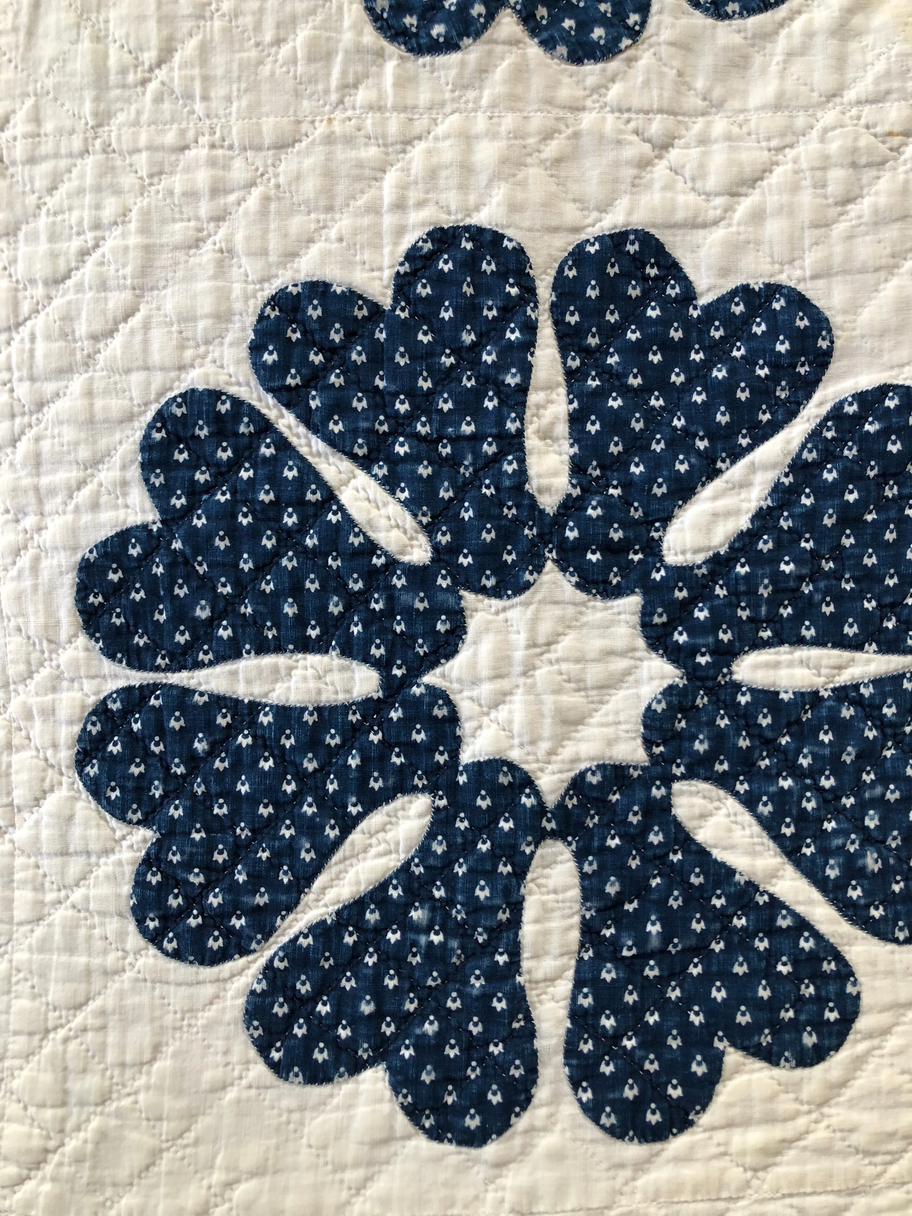 Antique Calico Applique Quilt