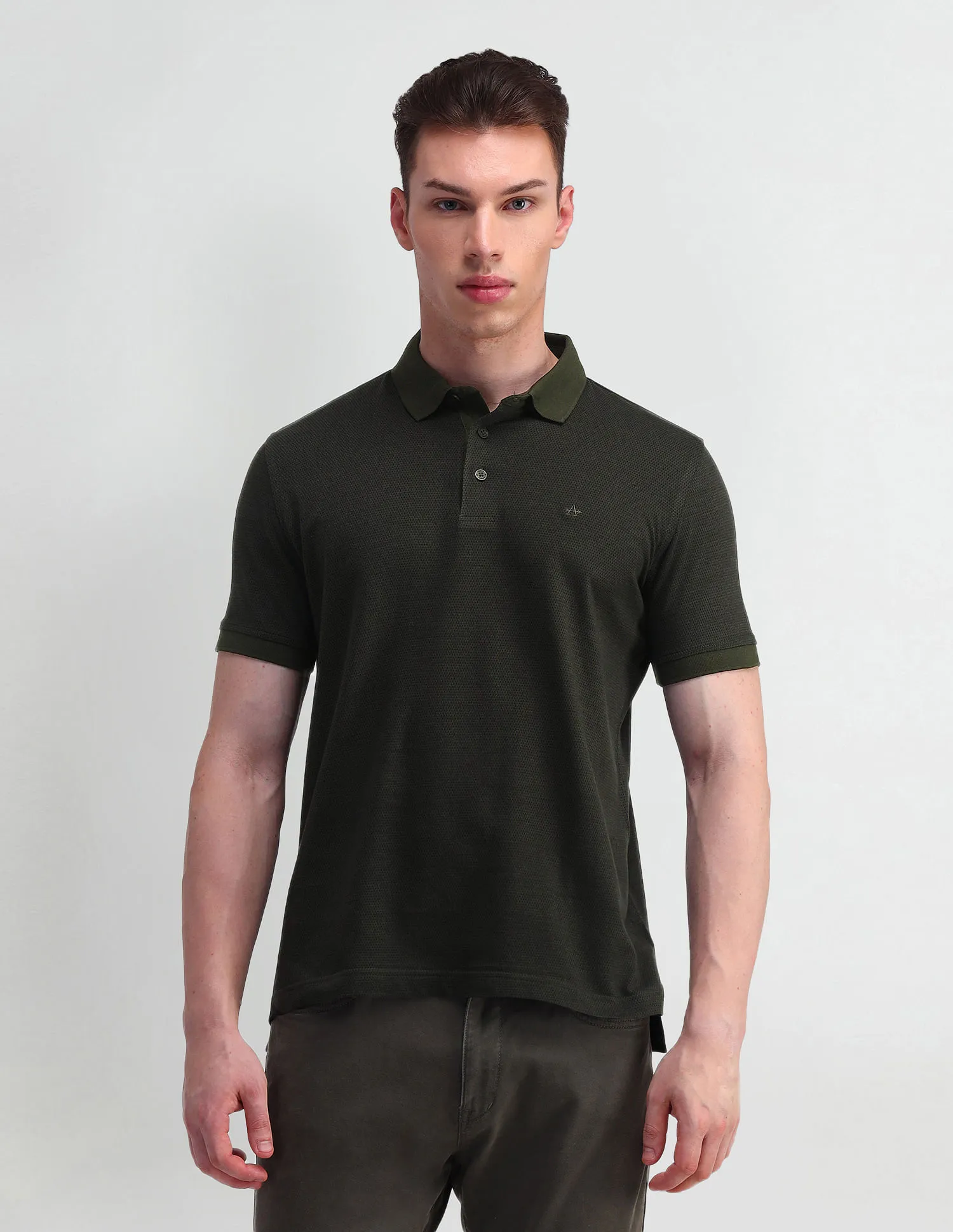 Arrow Textured Cotton Polo Shirt