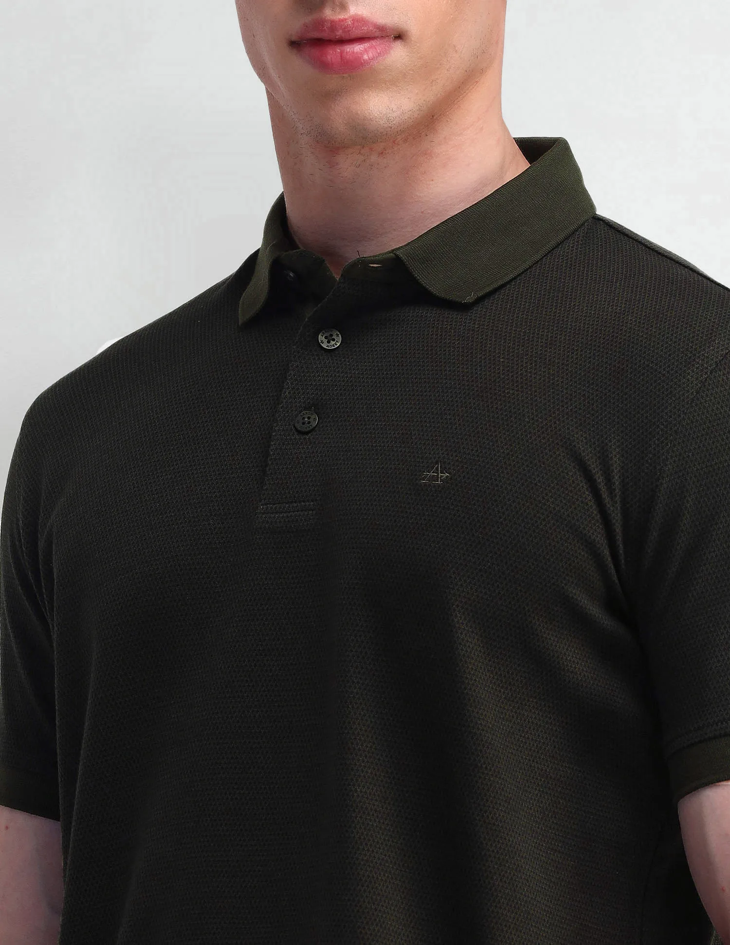 Arrow Textured Cotton Polo Shirt