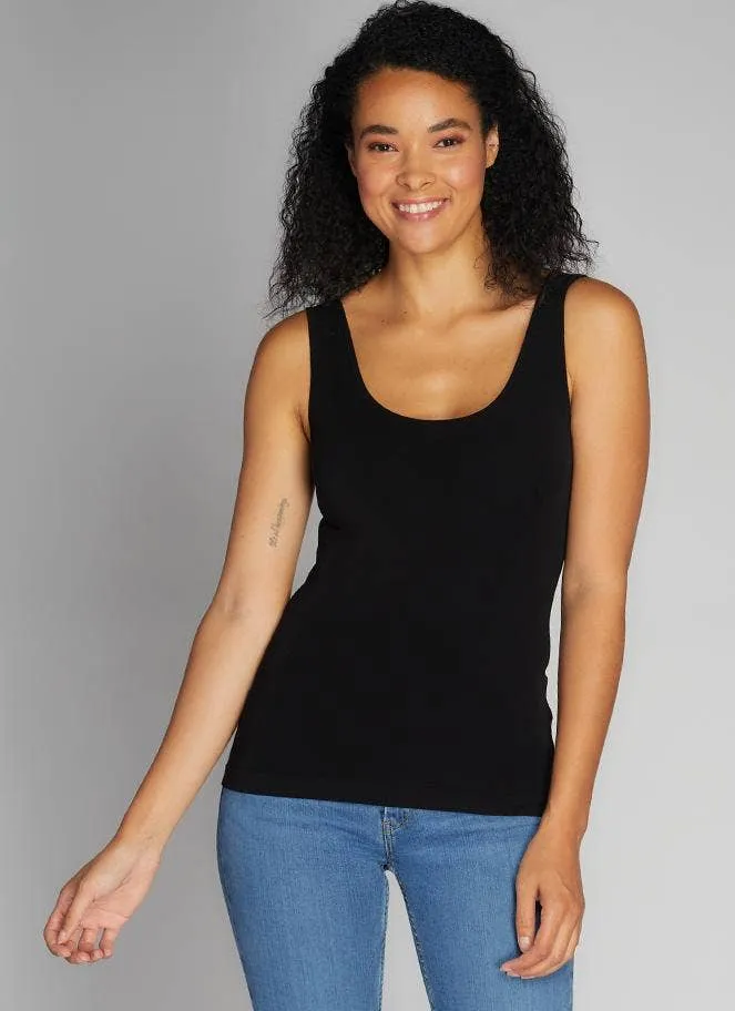 Bamboo Short Tank - Black-