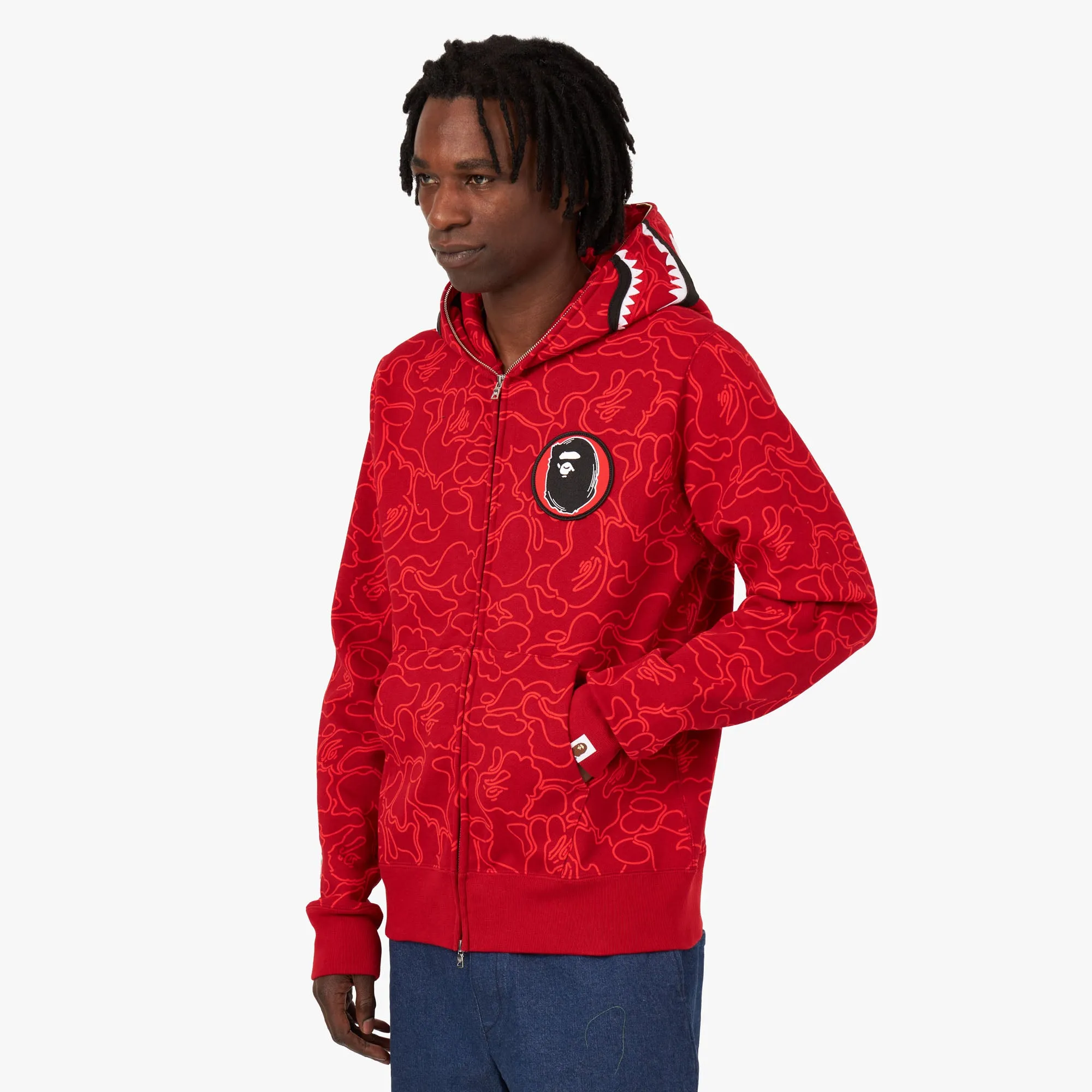 BAPE 30th Anniversary Shark Full Zip Hoodie / Red