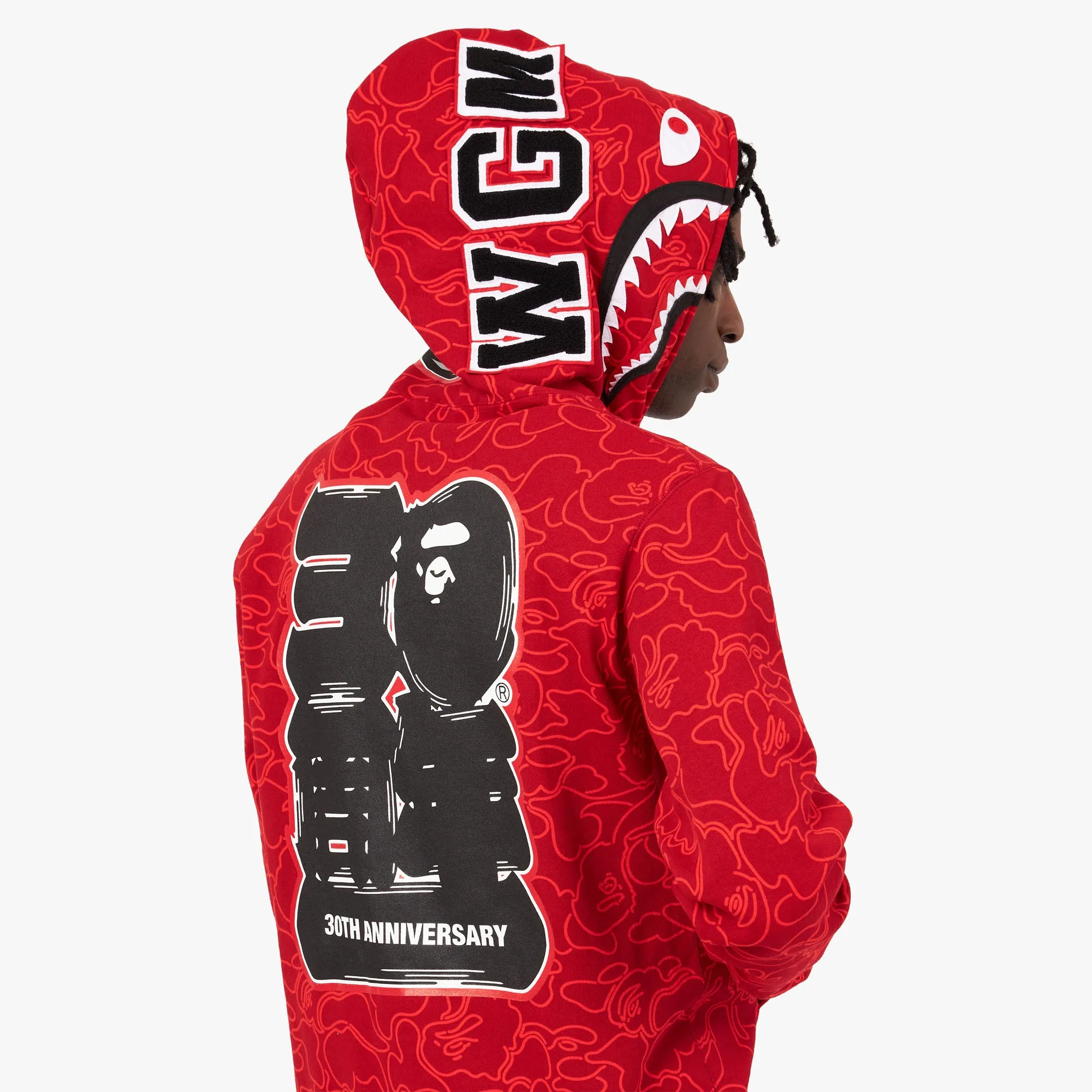 BAPE 30th Anniversary Shark Full Zip Hoodie / Red