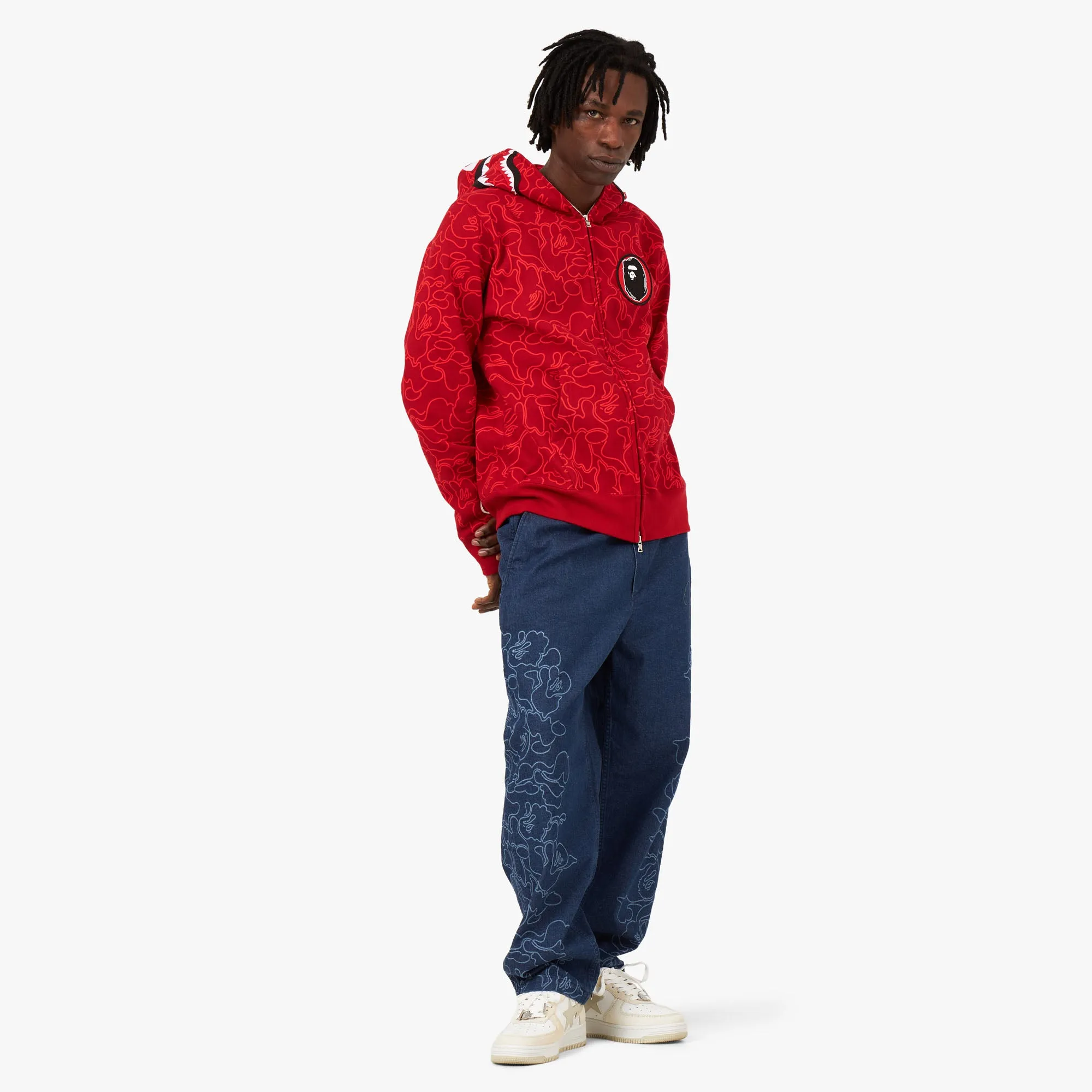 BAPE 30th Anniversary Shark Full Zip Hoodie / Red