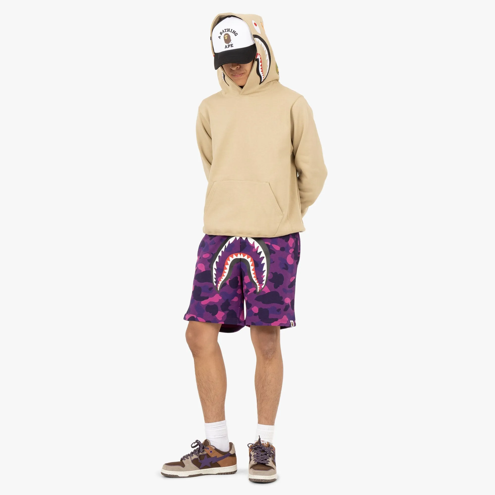 BAPE Shark Pullover Hoodie / Beige