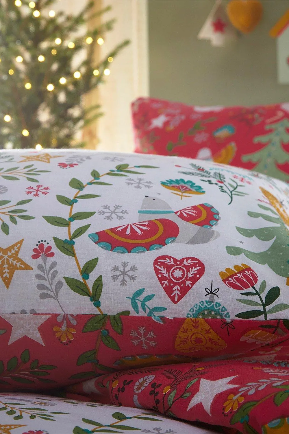 Bedding | Scandi Festive Christmas Reversible Duvet Cover Set | Furn