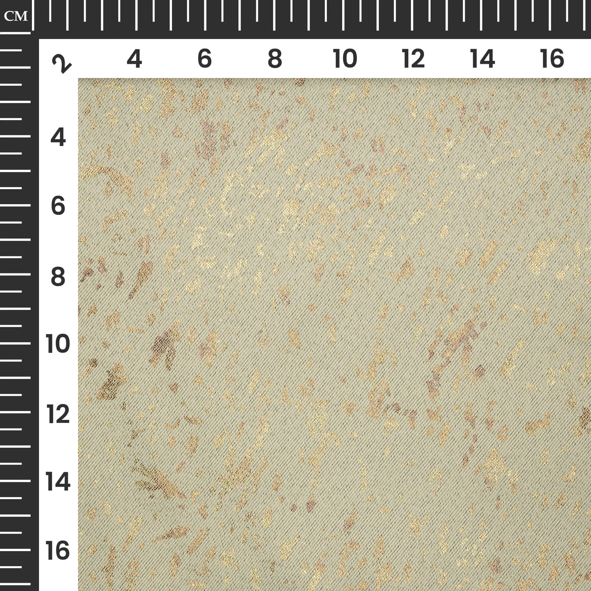 Beige Abstract Pattern Golden Foil Premium Curtain Fabric (Width 54 Inches)