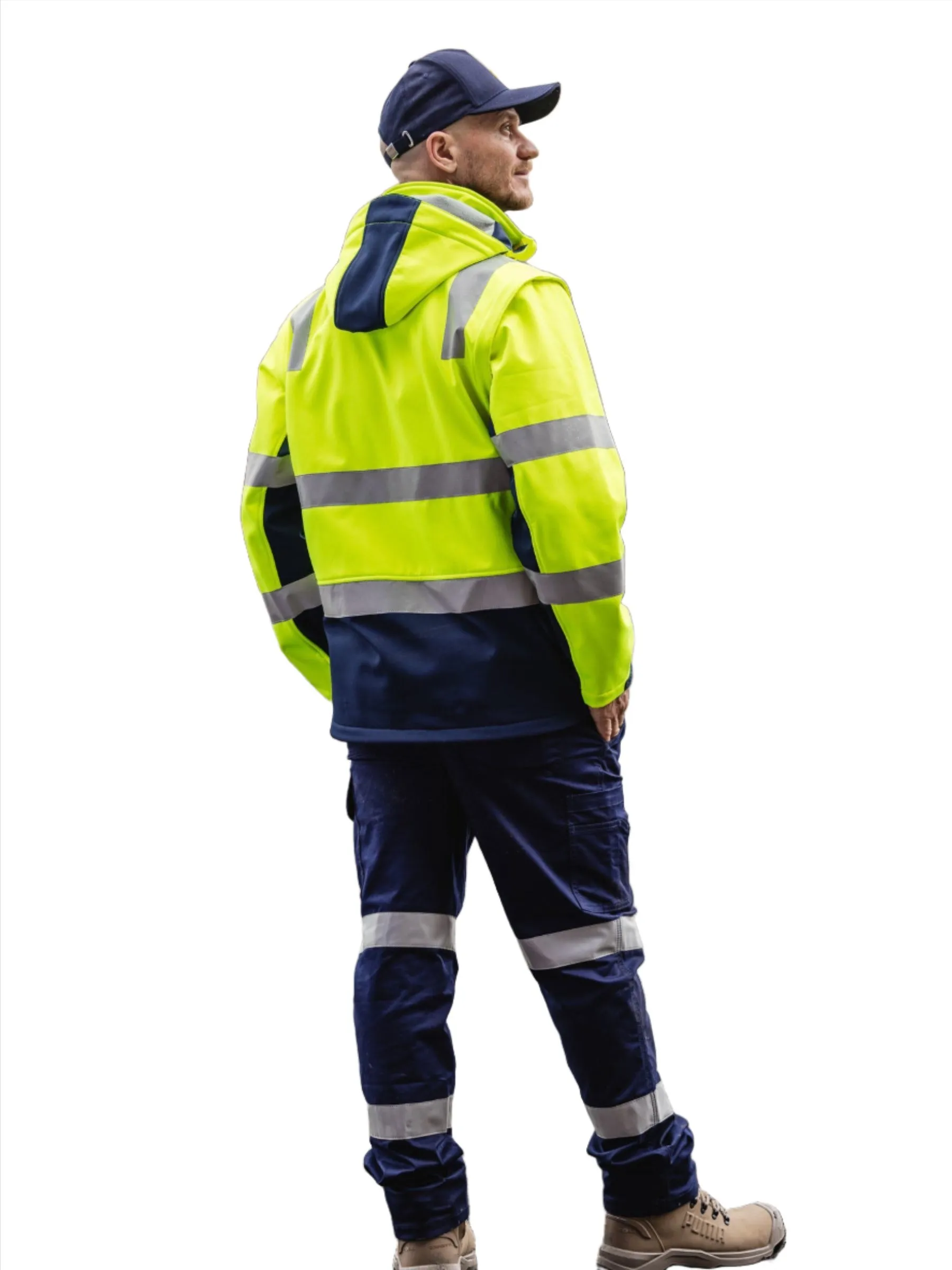 Bisley Taped Two Tone Hi Vis 3 In 1 Soft Shell Jacket (BJ6078T)-