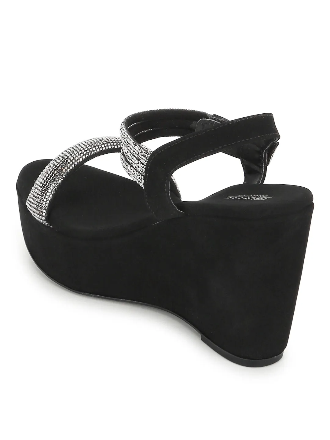 Black Suede Wedge Sandals (TC-G06979-BLK)