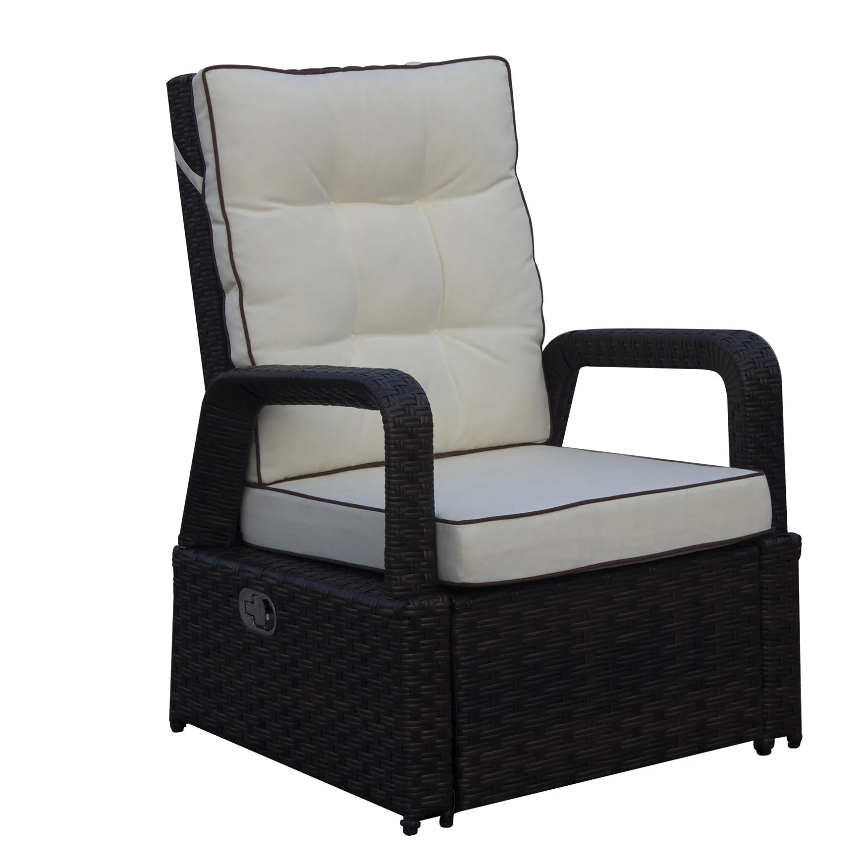 Brusell Outdoor Wicker Recliner Patio Chair With Cushions Patio Chair