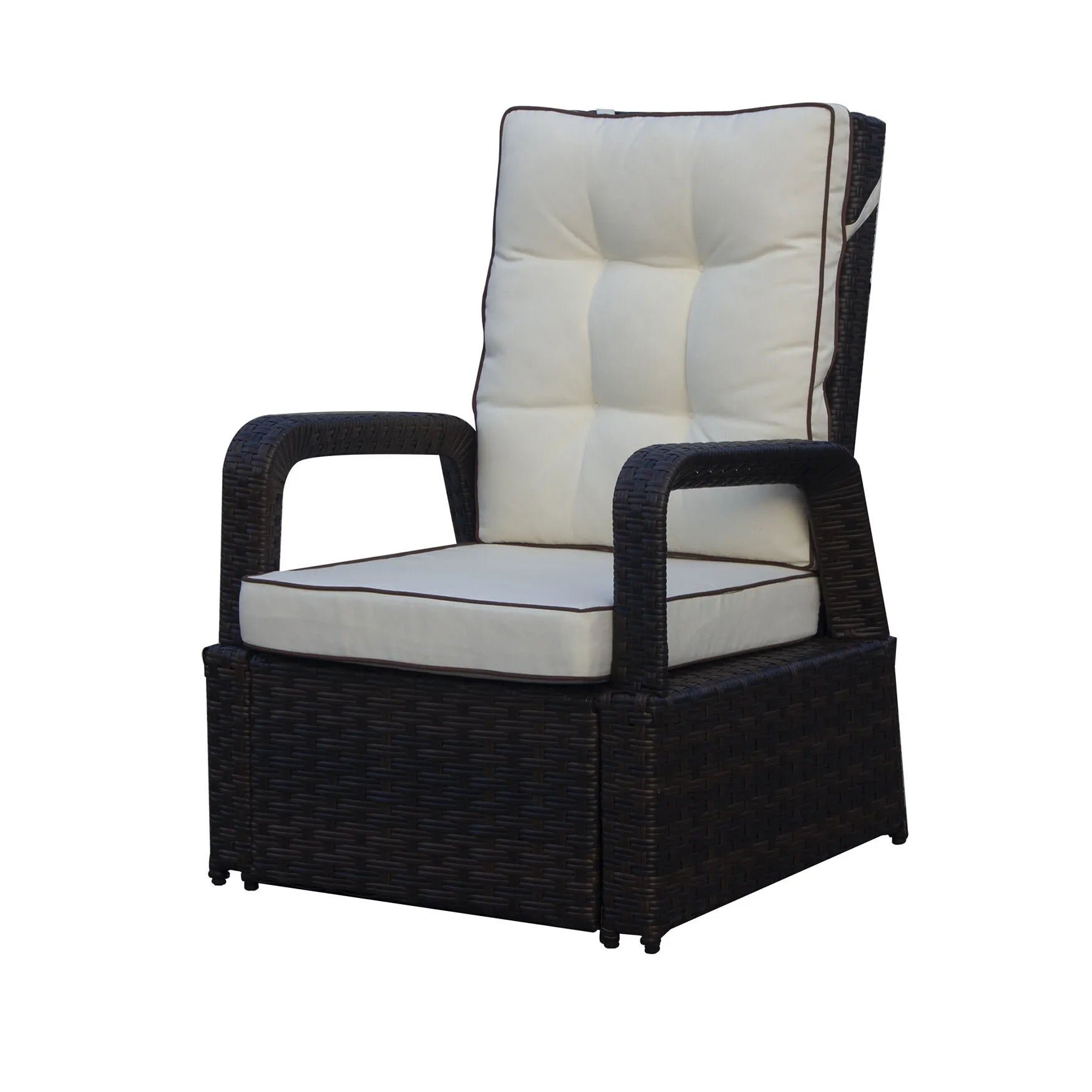 Brusell Outdoor Wicker Recliner Patio Chair With Cushions Patio Chair