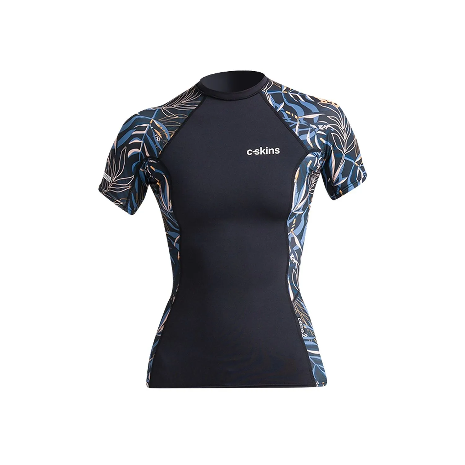 C-Skins Womens NuWave UV Premium Black Tropical Rash Vest