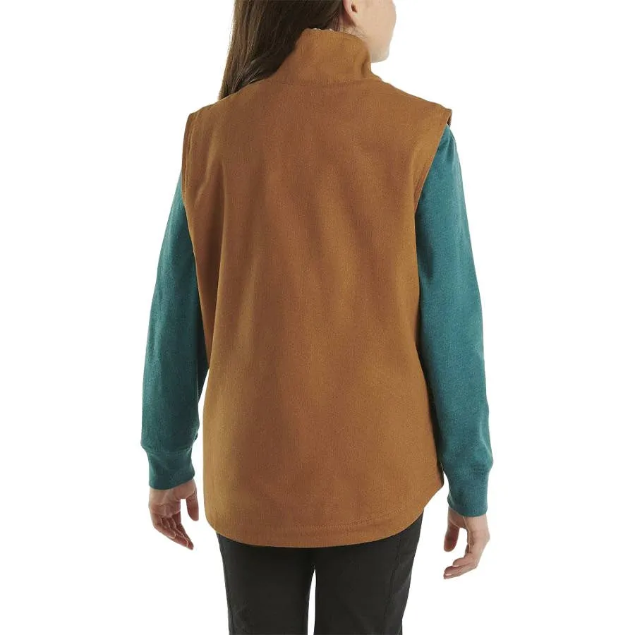 Carhartt Girl's Canvas Sherpa Lined Vest - Carhartt Brown