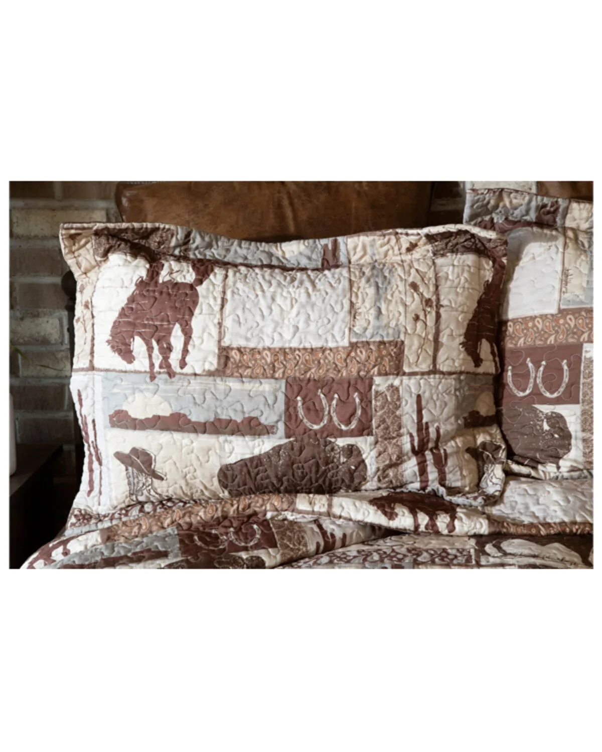 Carstens Home Wrangler Vintage Cowboy Twin Quilt Set - 3-Piece