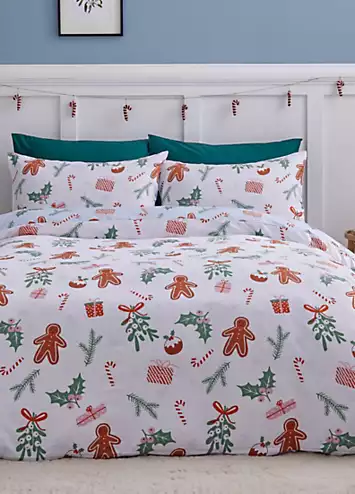 Catherine Lansfield Christmas Gingerbread Duvet Cover Set | Kaleidoscope