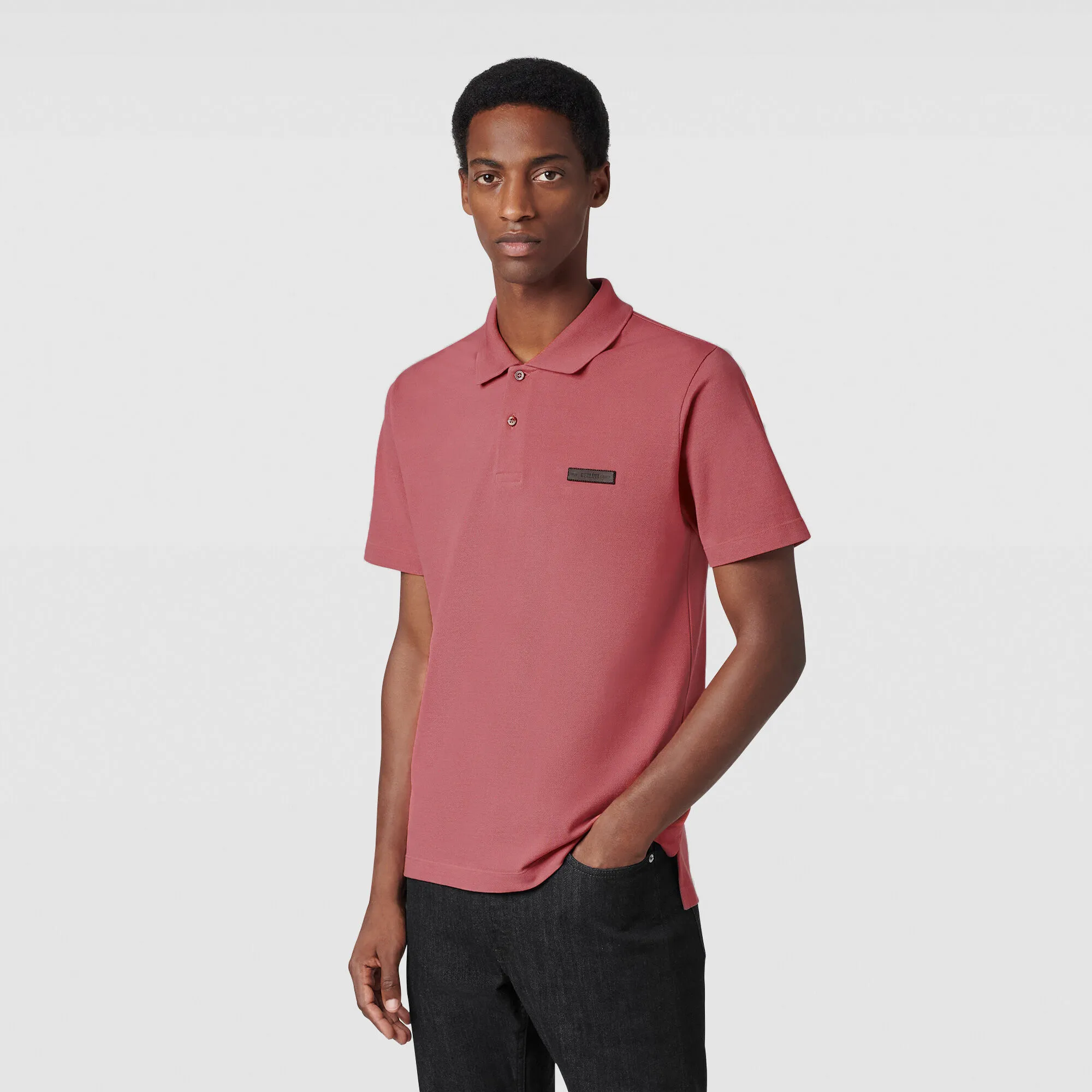 Classic Pique Leather Tab Polo