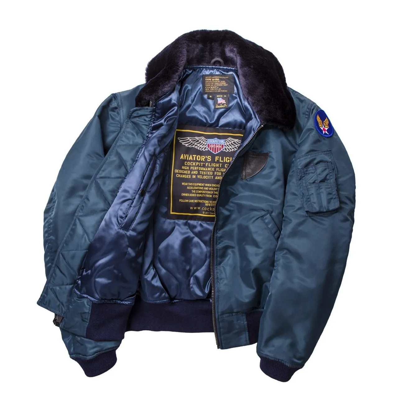 Cockpit USA B-15 Nylon Jacket AF Blue, Olive, USA Made