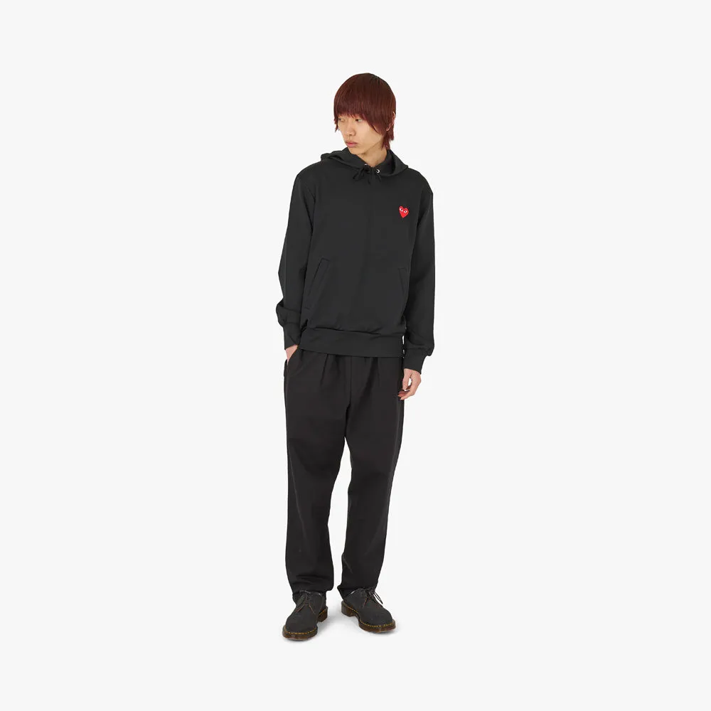 COMME des GARONS PLAY Red Heart Pullover Hoodie / Black