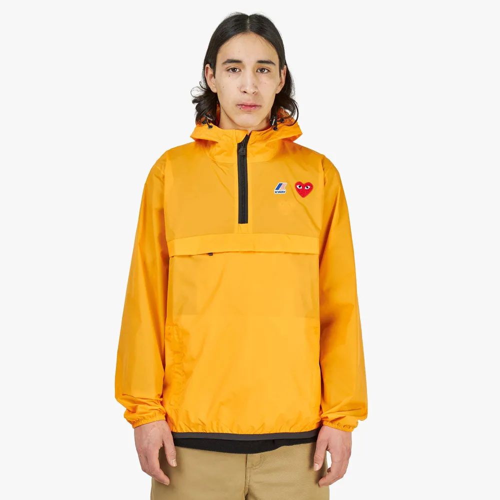 COMME des GARONS PLAY x K-Way Half Zip Hoodie / Orange