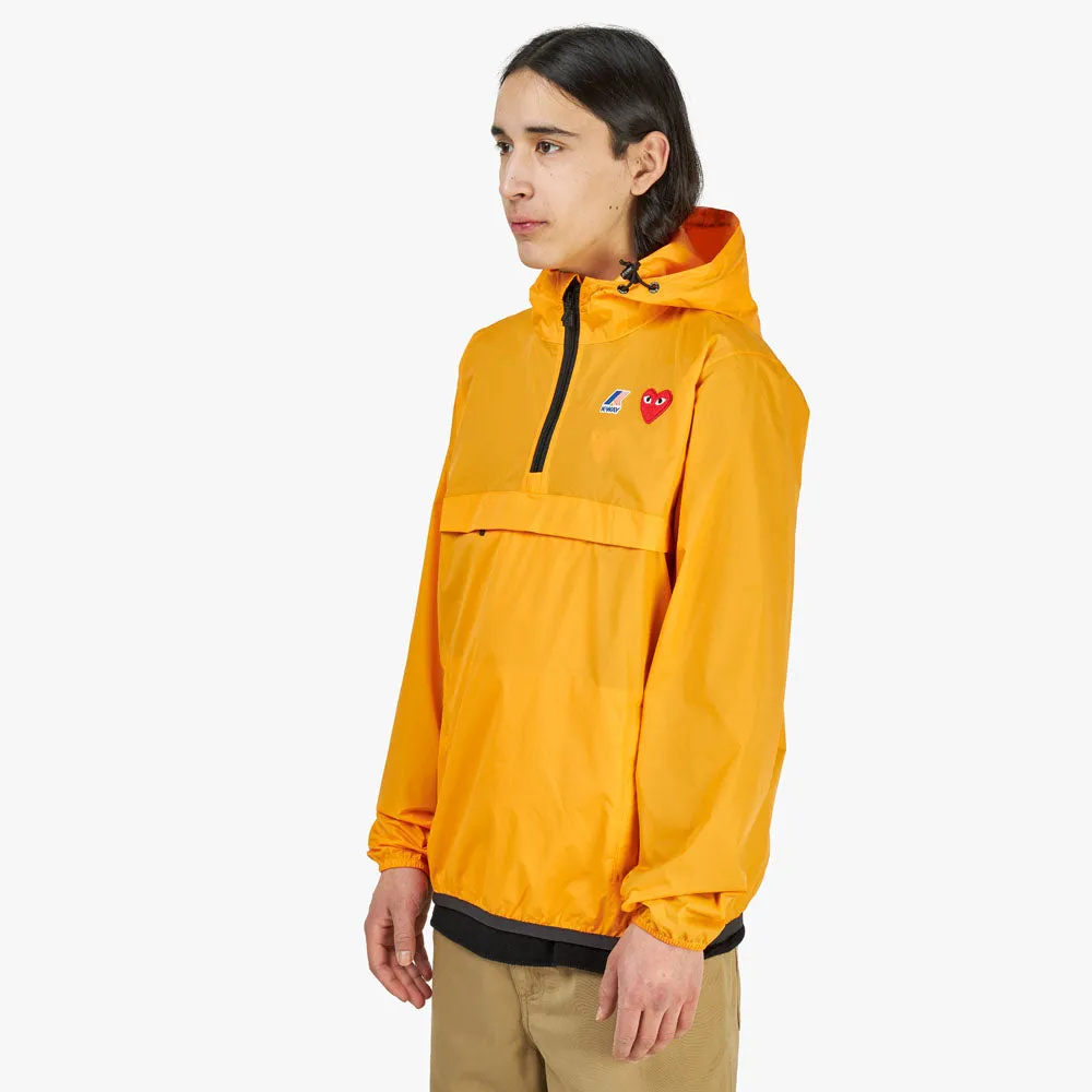 COMME des GARONS PLAY x K-Way Half Zip Hoodie / Orange