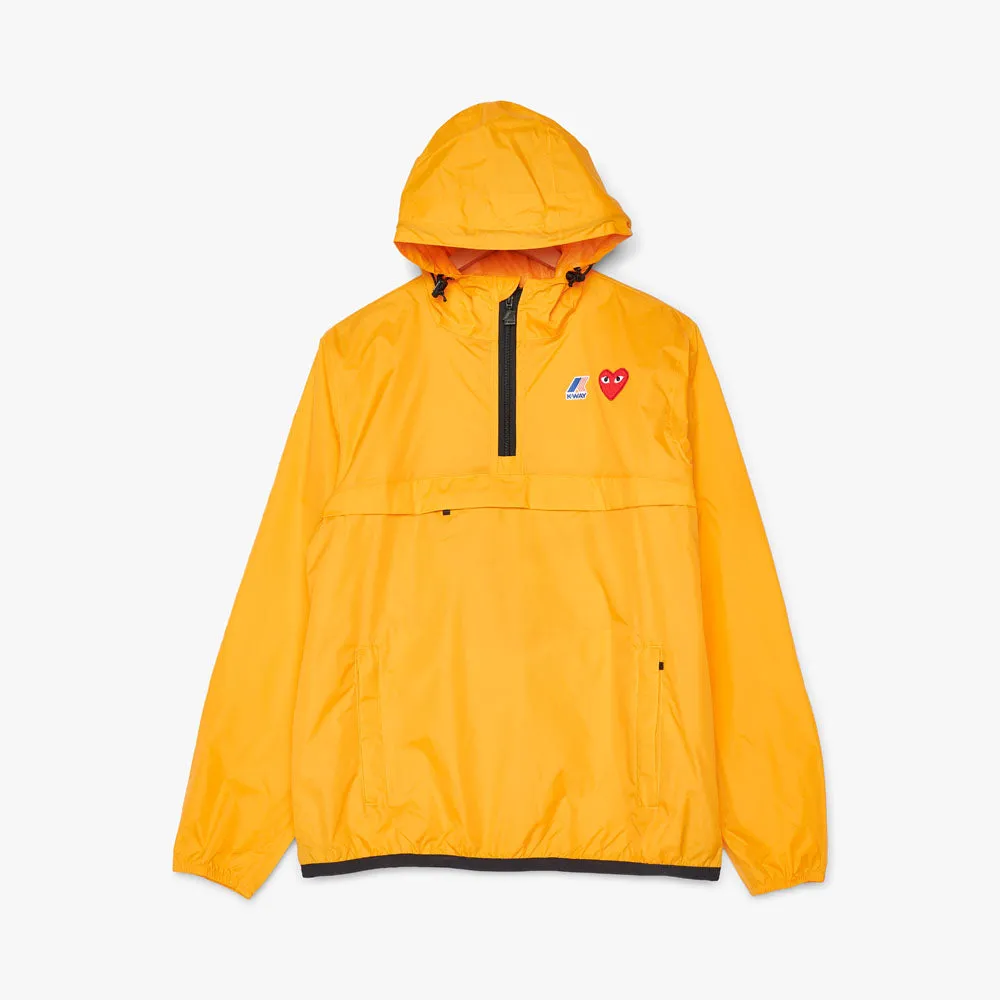 COMME des GARONS PLAY x K-Way Half Zip Hoodie / Orange