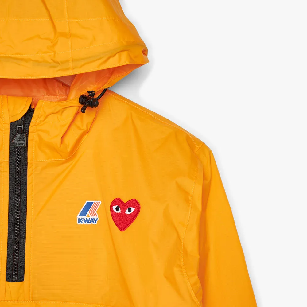 COMME des GARONS PLAY x K-Way Half Zip Hoodie / Orange