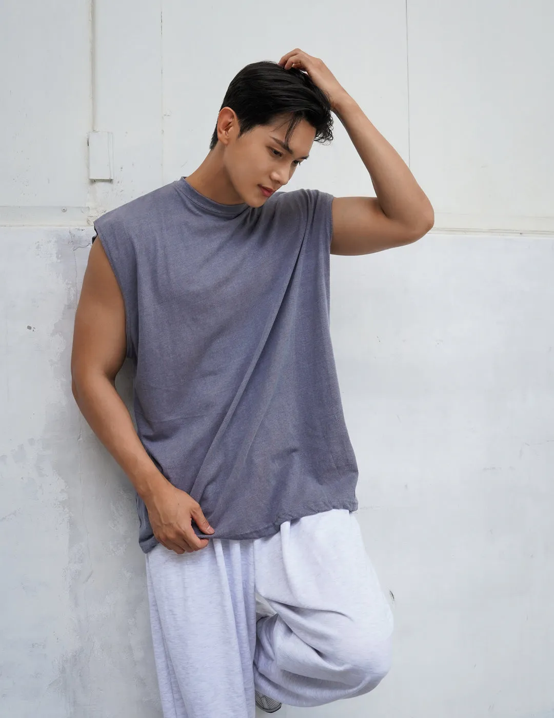 Conchwear Men Pigment Oversized Fit Sleeveless Top