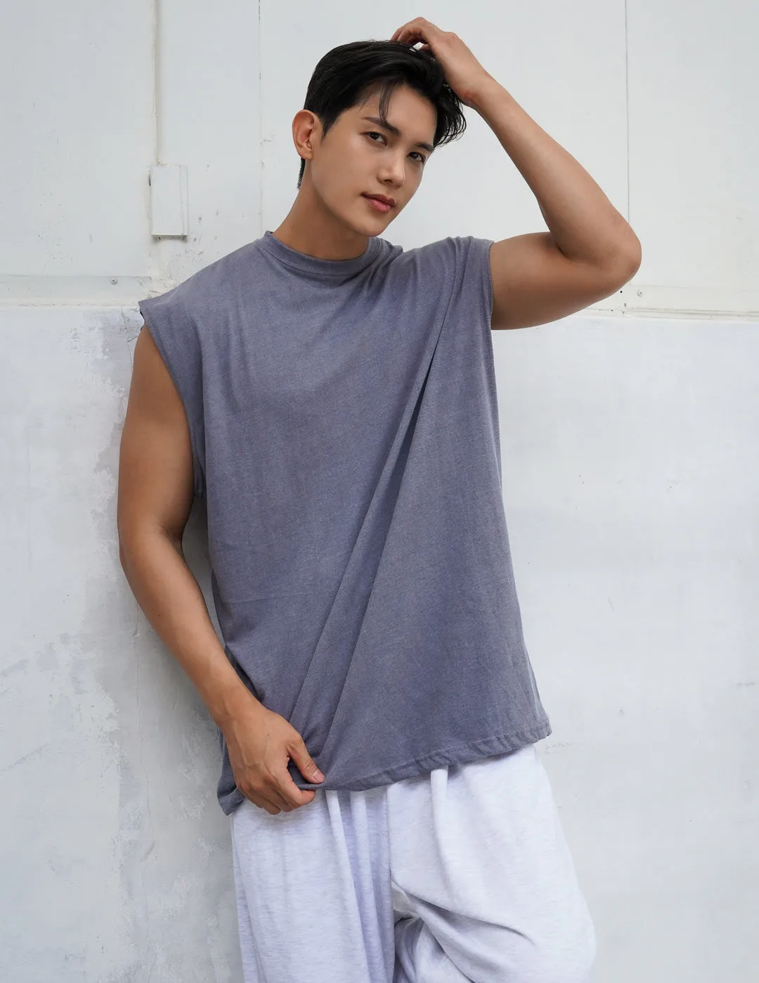 Conchwear Men Pigment Oversized Fit Sleeveless Top