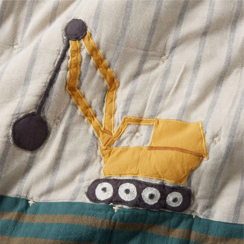 Crate&Barrel Stay Cool Modern Trucks Organic Cotton Kids Pillowcase