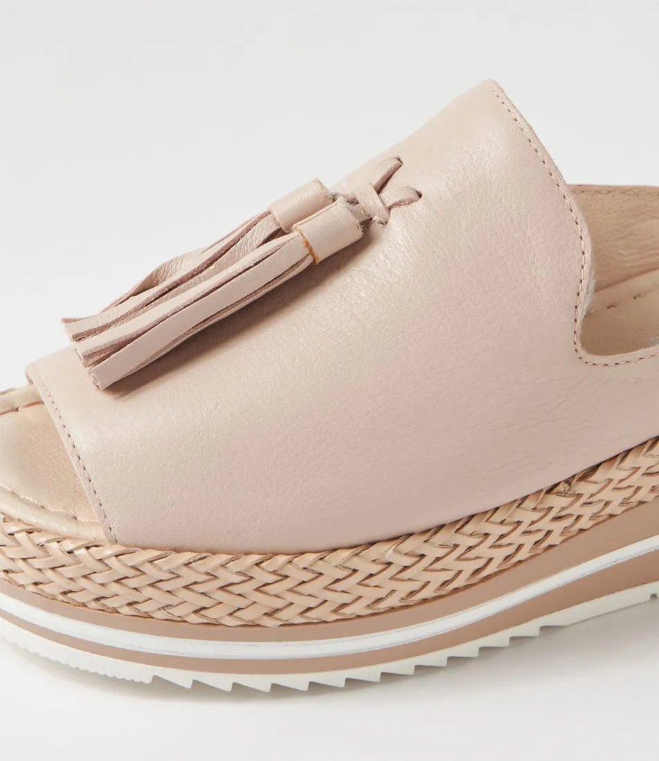 DJANGO & JULIETTE Adeline Nude Leather Weave Sandals