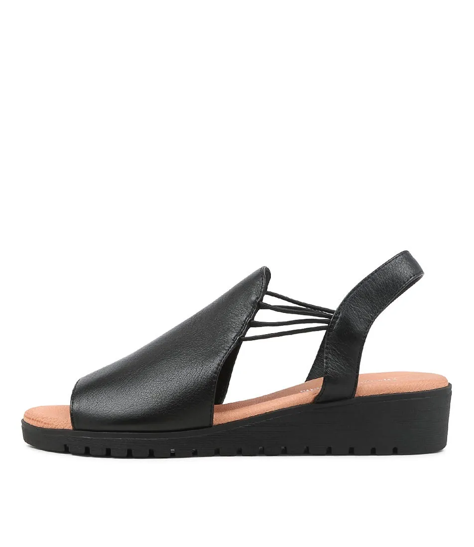 DJANGO & JULIETTE Marliss Black Leather Sandals Bs