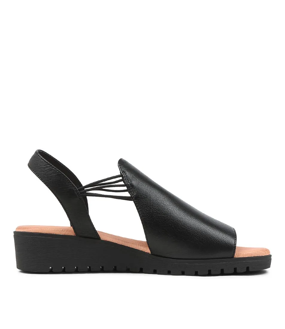 DJANGO & JULIETTE Marliss Black Leather Sandals Bs