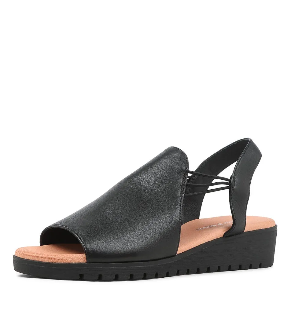 DJANGO & JULIETTE Marliss Black Leather Sandals Bs