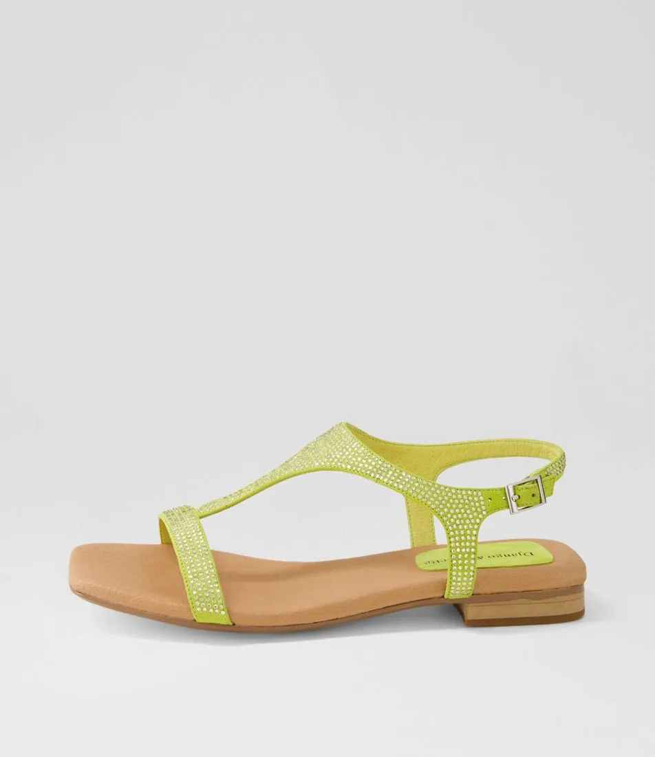 DJANGO & JULIETTE Parah Pistachio Suede Sandals