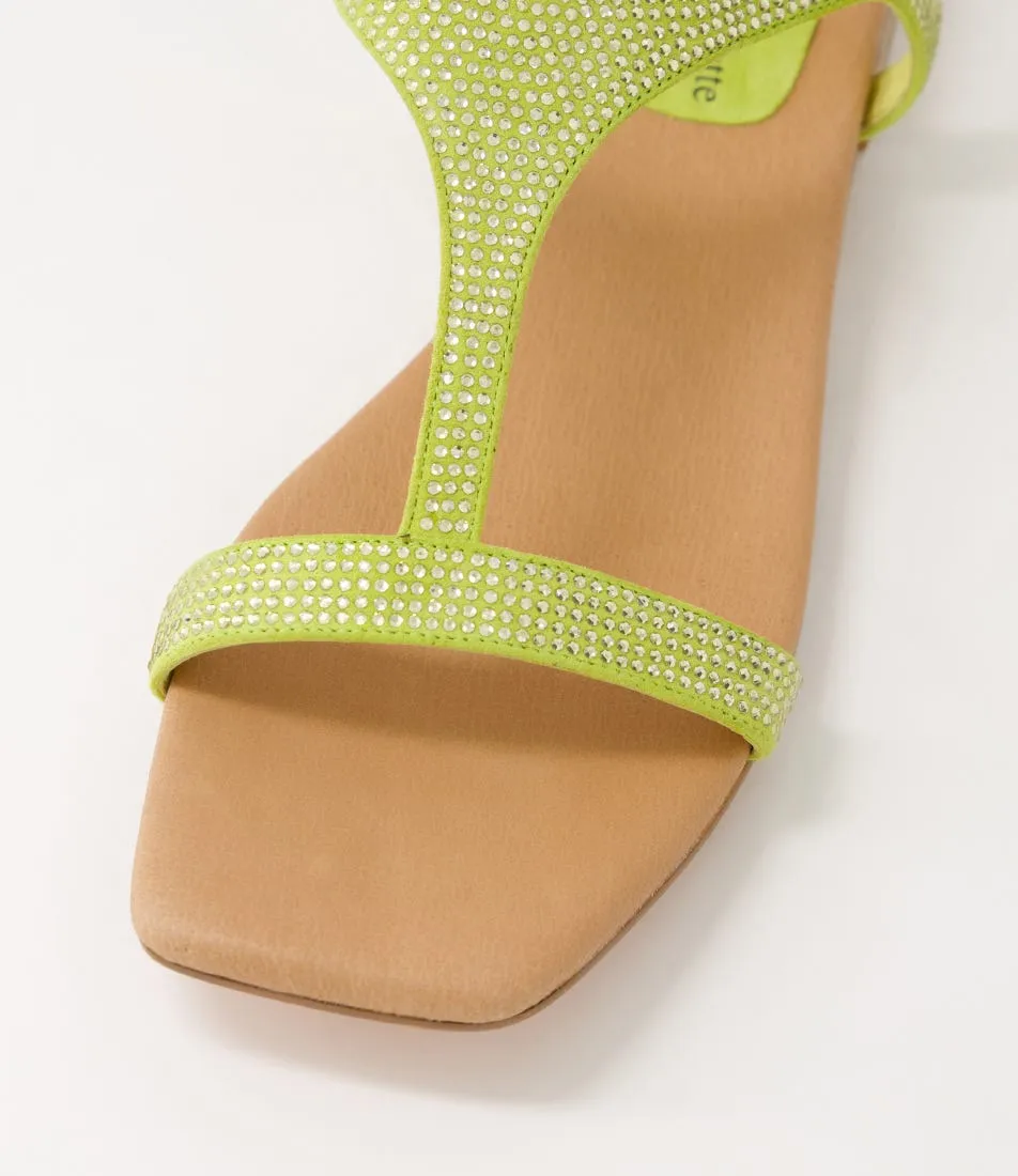 DJANGO & JULIETTE Parah Pistachio Suede Sandals