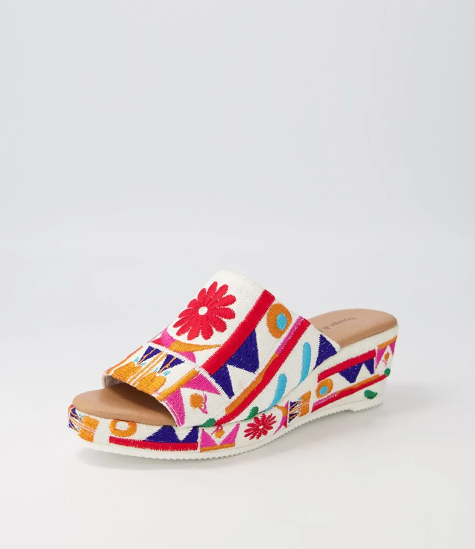 DJANGO & JULIETTE Sahann Bright Multi Fabric Sandals