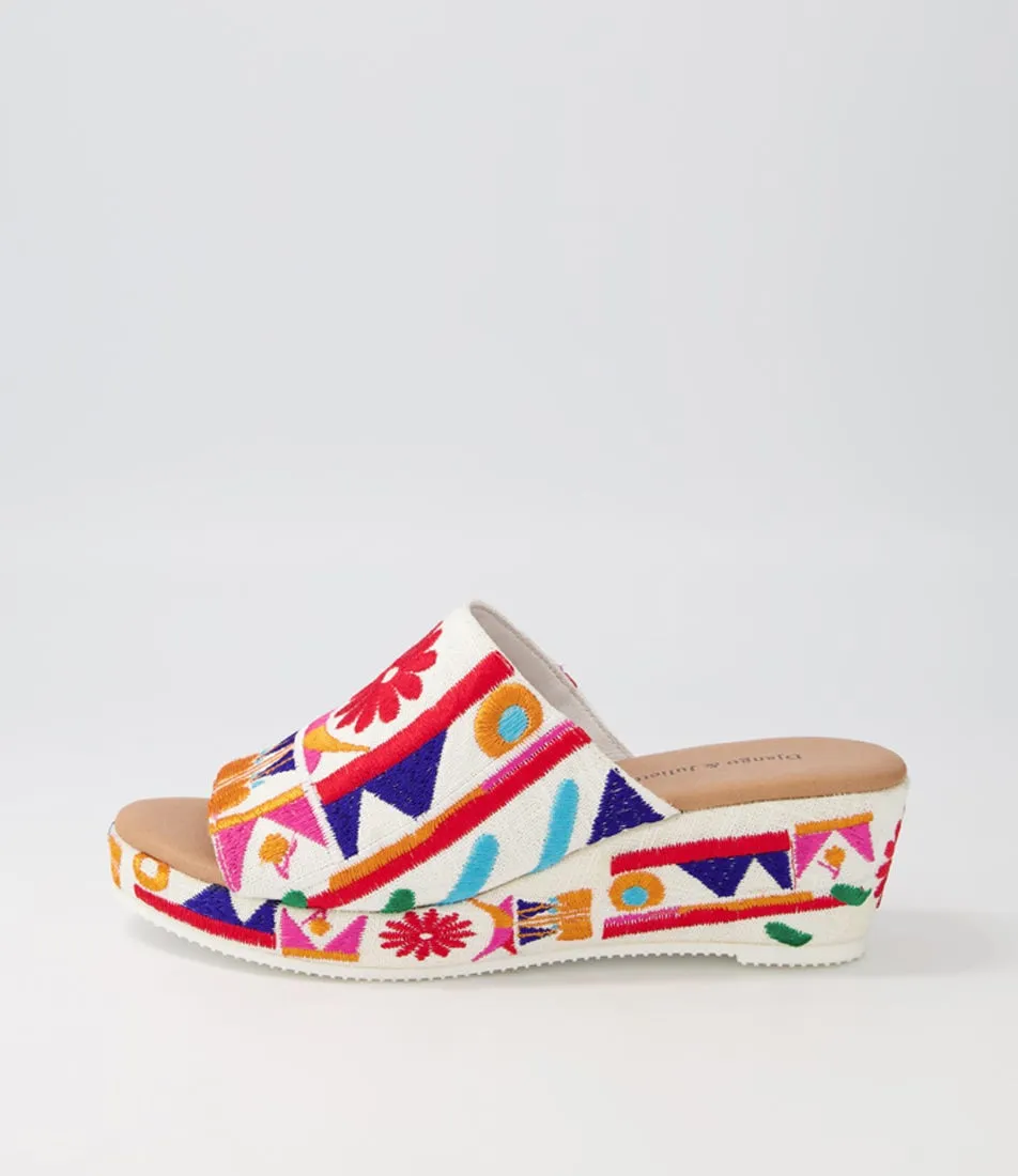 DJANGO & JULIETTE Sahann Bright Multi Fabric Sandals