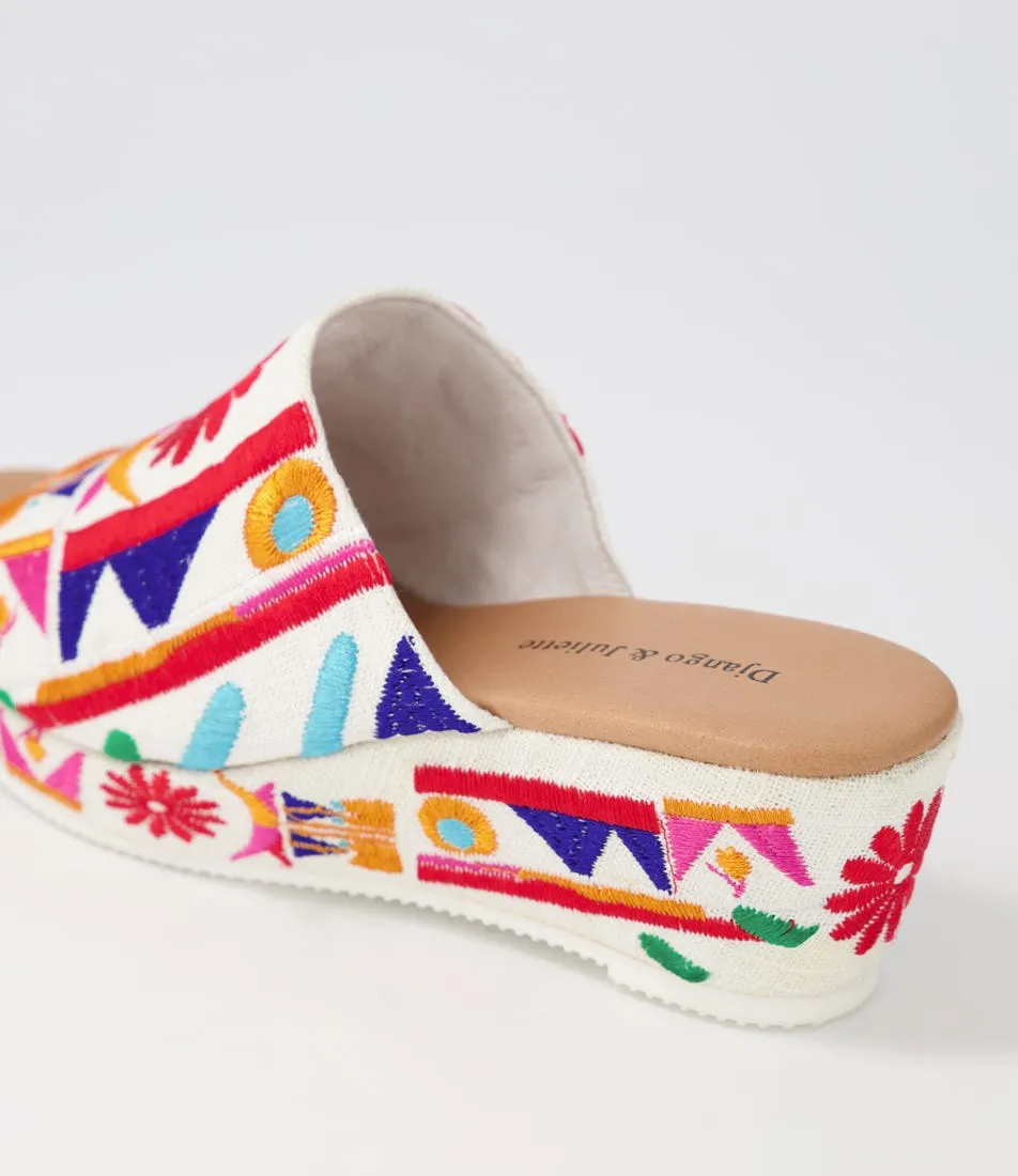 DJANGO & JULIETTE Sahann Bright Multi Fabric Sandals