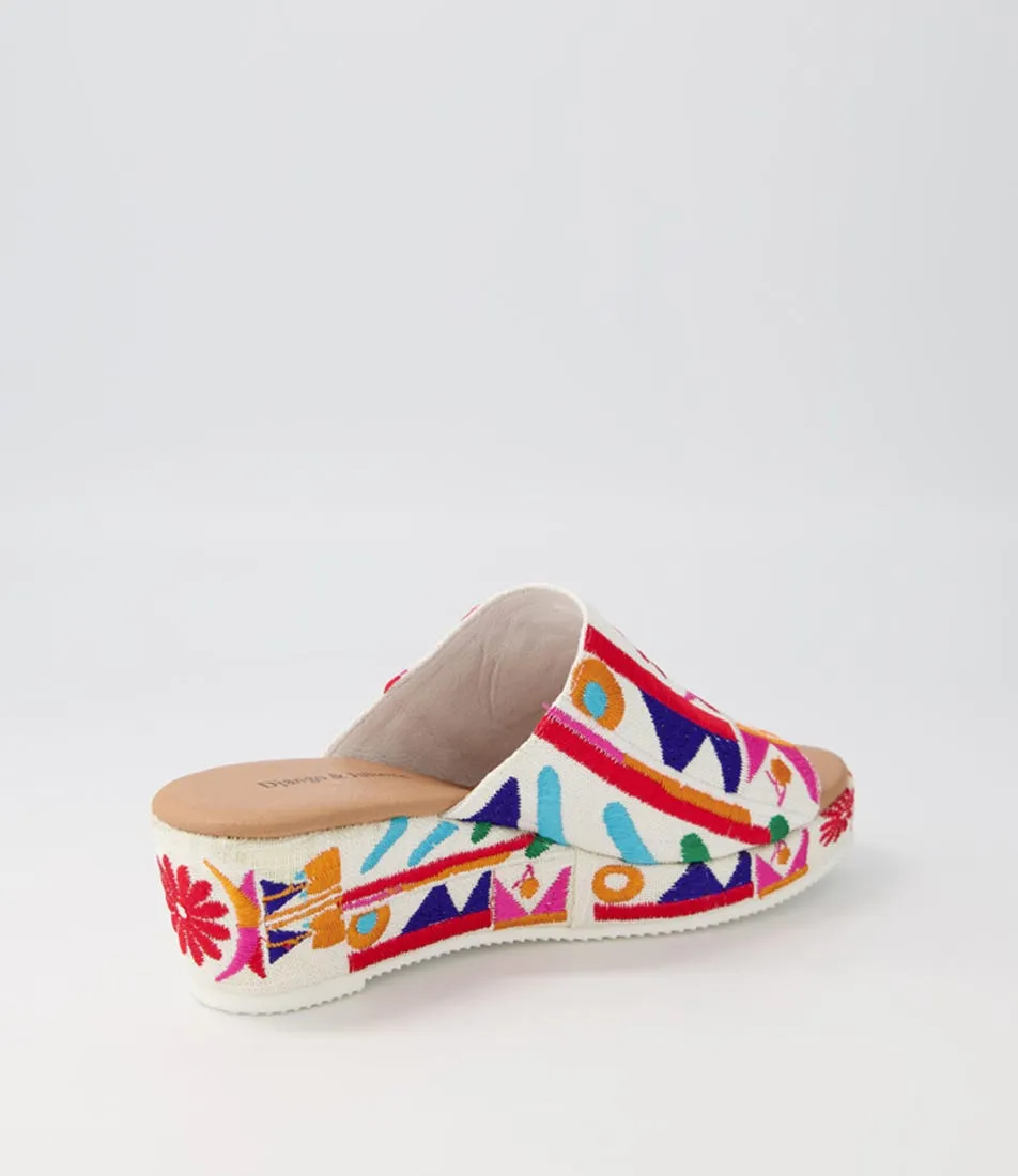 DJANGO & JULIETTE Sahann Bright Multi Fabric Sandals