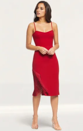 Dress The Population Rory Garnet Midi Dress